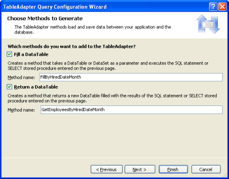 Auswählen geeigneterer Methodennamen als FillBy und GetDataBy