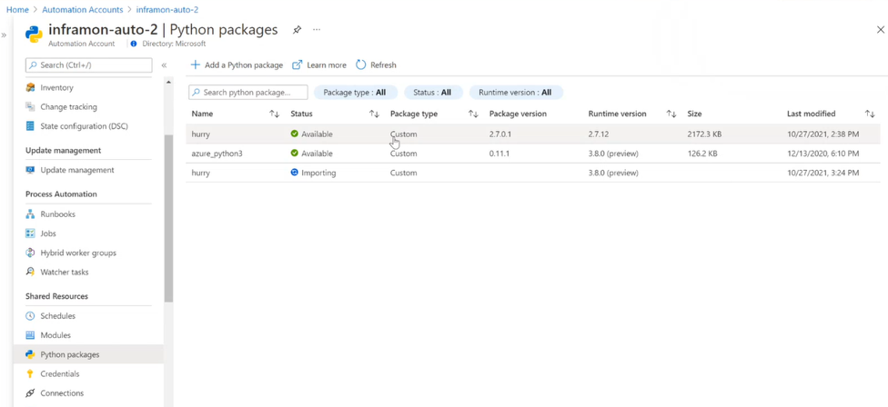 Screenshot: Seite „Python&nbsp;3.8-Pakete“ nach dem Import eines Pakets