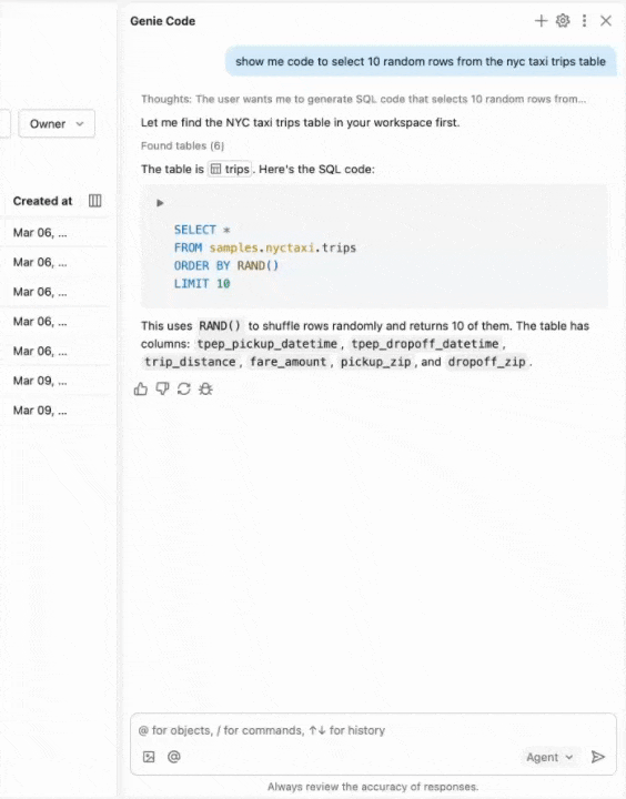 Führen Sie SQL-Code im Assistentenbereich aus.
