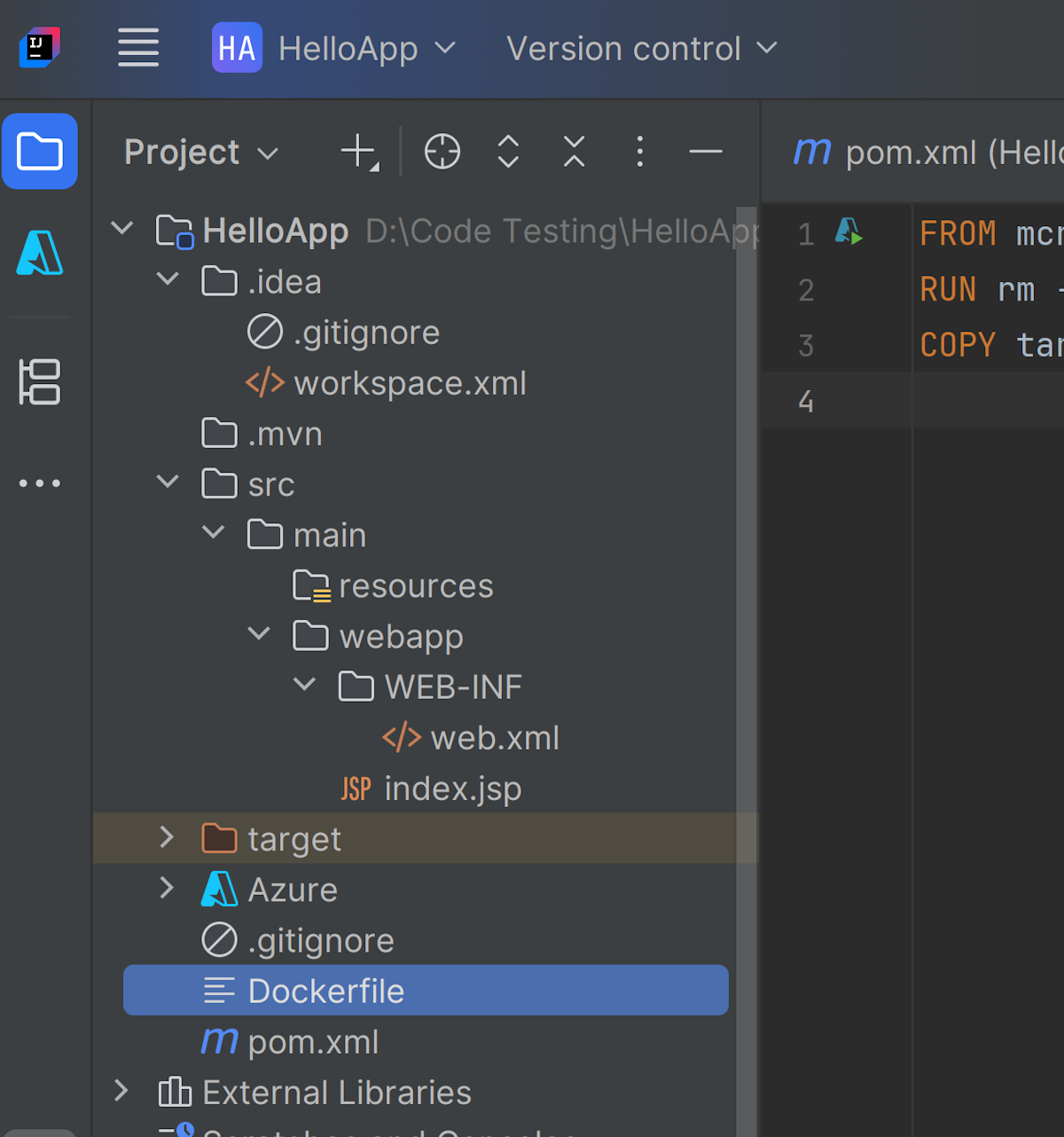 Datei für Docker-Unterstützung