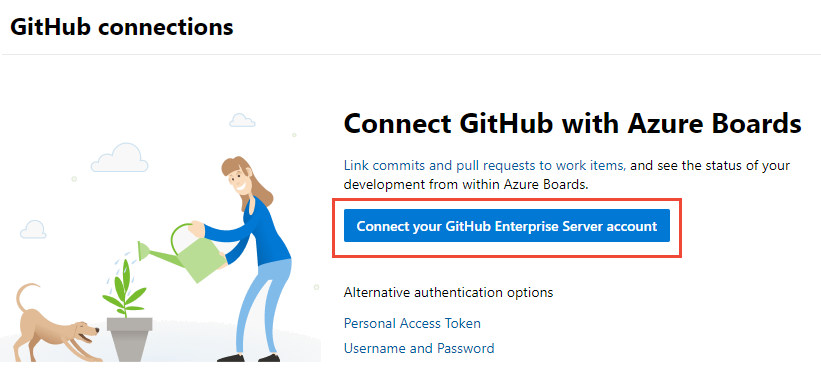 Screenshot zum ersten Mal eine Verbindung mit GitHub-Anmeldedaten herstellen.