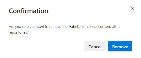 Screenshot zeigt die Entfernungsbestätigung der GitHub-Verbindung.