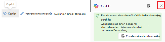Screenshot: Copilot-Panel in eingebetteter Benutzeroberfläche von Microsoft Defender XDR