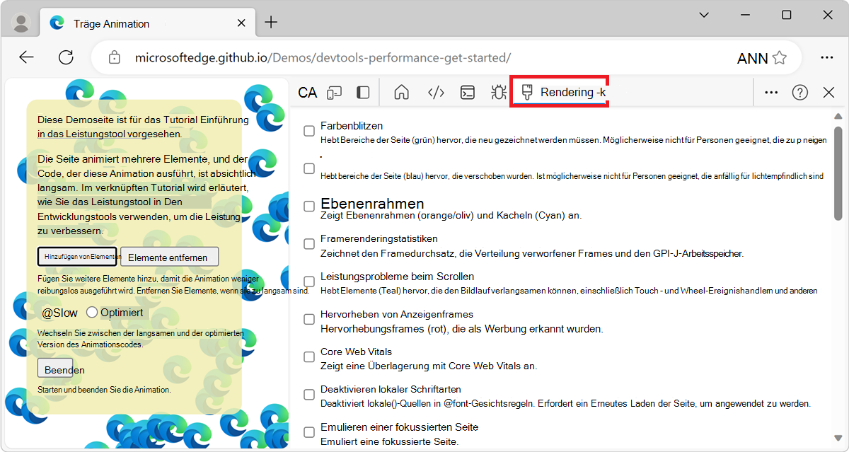 Das Renderingtool
