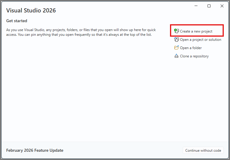 Neues Projekt erstellen
