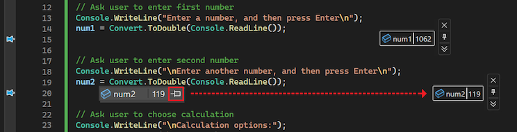 Anheften eines Datentipps