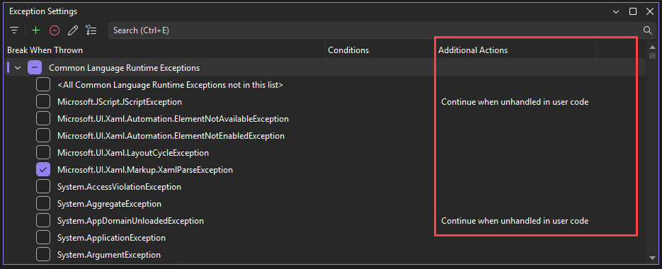 Screenshot der Spalte 