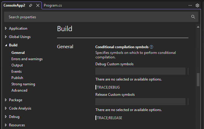 Screenshot des Project-Designers, wobei die Registerkarte 