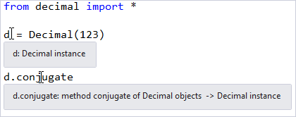 Screenshot der QuickInfo-Anzeigeinformationen im Visual Studio-Editor.
