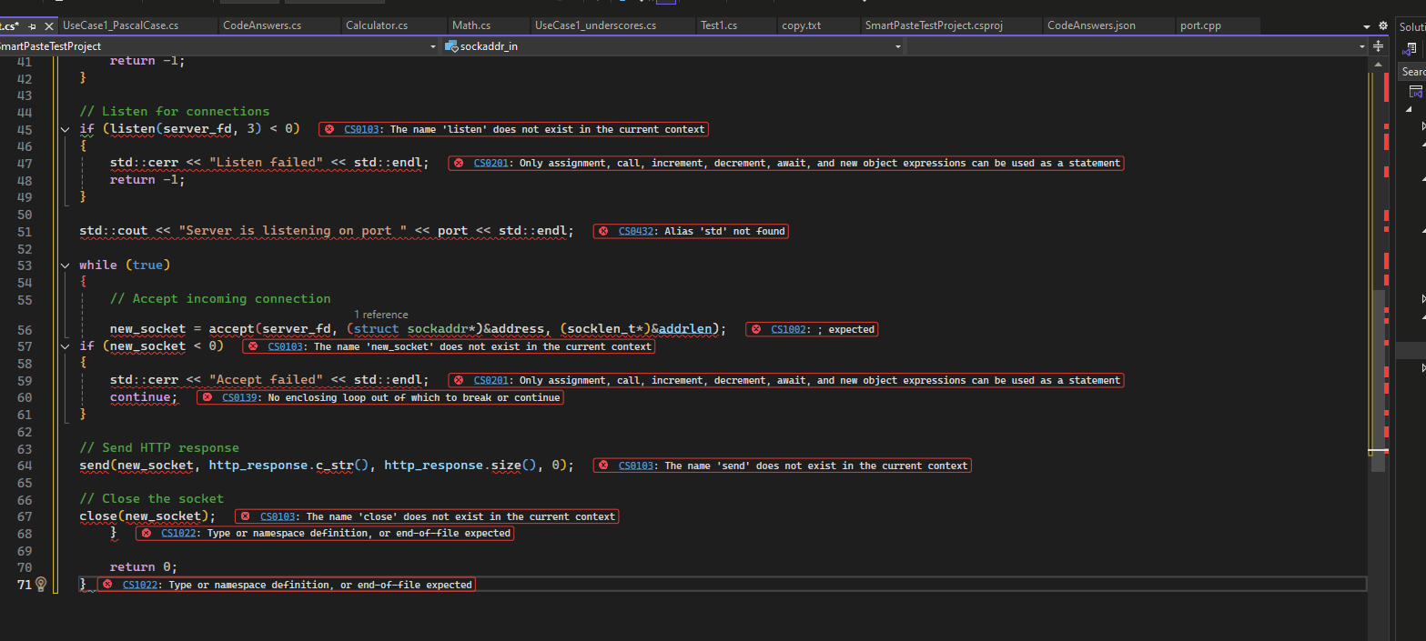 Video mit adaptivem Einfügen, der C++-Code während des Einfügens in C# übersetzt