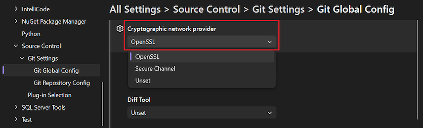 Screenshot der Option 