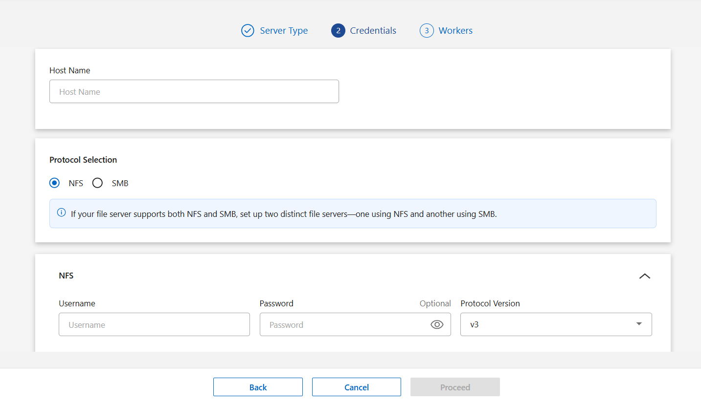 Screenshot of NDM File Server Setup.