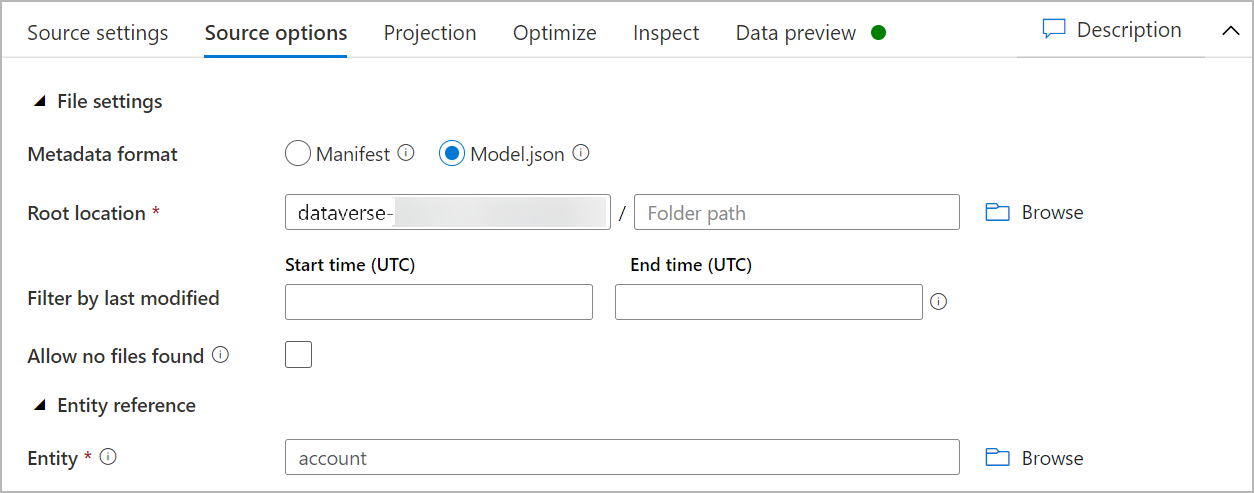 Source options Source options.