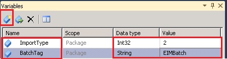 SSIS Variables Window