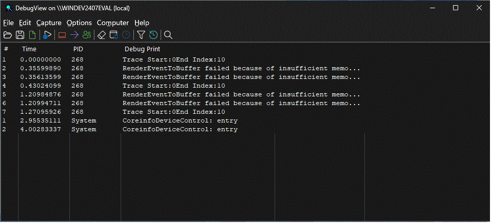 DebugView screenshot