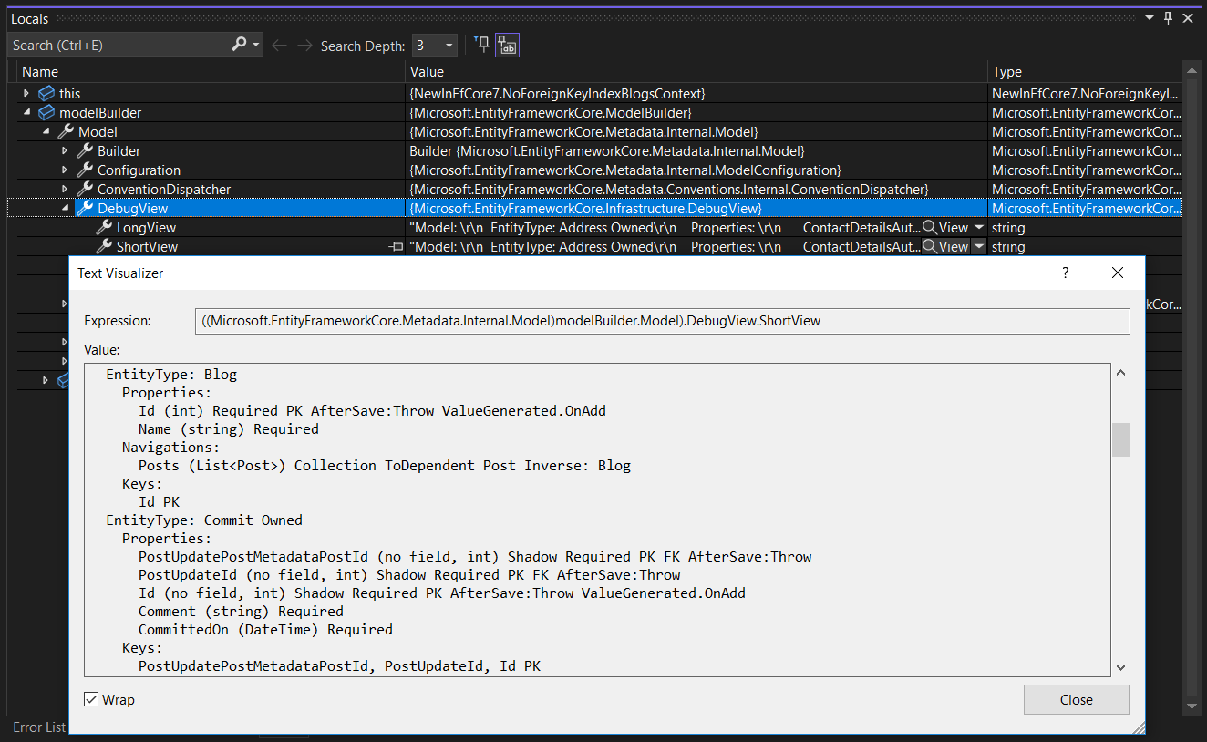 Acceso a la vista de depuración del generador de modelos desde el depurador de Visual Studio