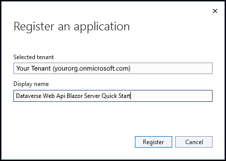 Enregistrer une application