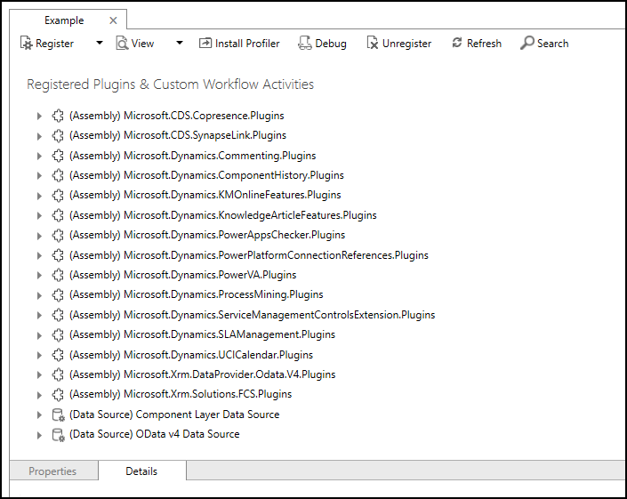 Afficher les plug-ins existants d’activités de flux de travail personnalisées.