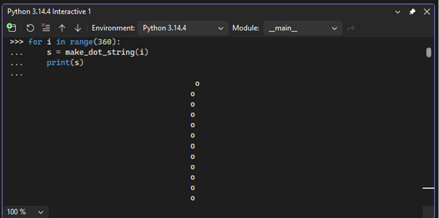 Capture d’écran montrant comment coller plusieurs lignes de code dans la fenêtre interactive dans Visual Studio.