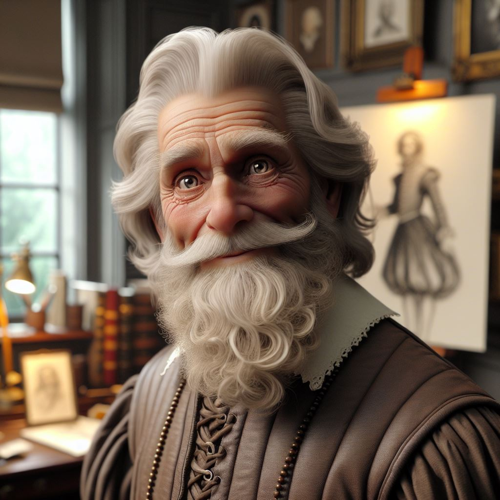Immagine generata dall'IA di Leonardo Da Vinci usata nell'app complementare per parlare con personaggi storici.