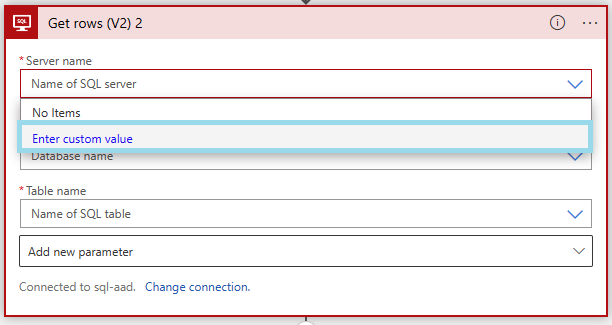 Immettere il nome del server personalizzato