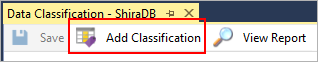 Screenshot che mostra il menu superiore con l'opzione Aggiungi classificazione richiamata.