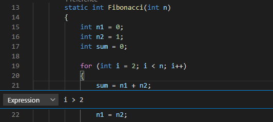 Screenshot che mostra come impostare un punto di interruzione condizionale in Visual Studio Code.