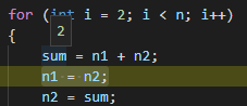 Screenshot del passaggio del puntatore su una variabile durante il debug.
