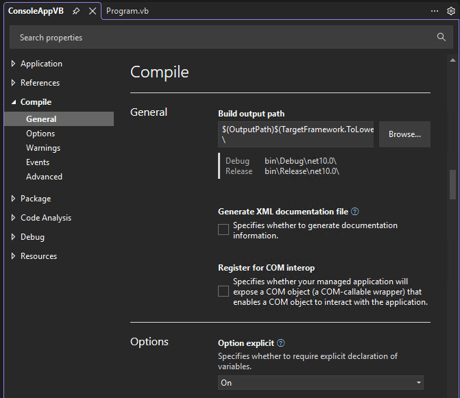 Screenshot del Designer di Progetti, con la scheda Compila selezionata.