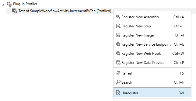 プロファイリング ワークフローを停止します。