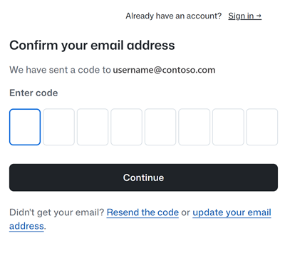 Schermopname van de invoervakken voor codes.