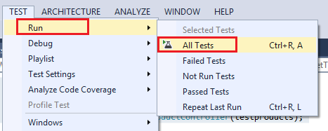Executar testes