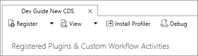 Captura de tela da Ferramenta de Registro de Plug-in com o Install Profiler selecionado para iniciar a criação de perfil de plug-in.