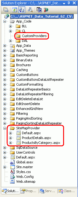 Lägg till ASP.NET sidor för webbplatsöversikten Provider-Related självstudier