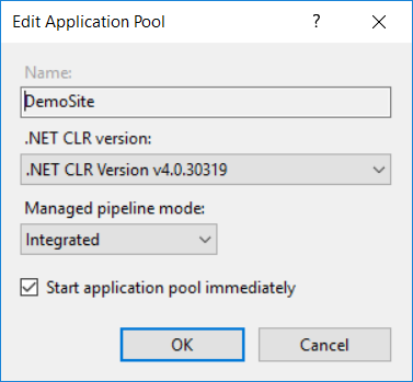 I listan .NET CLR-version väljer du .NET CLR v4.0.30319 och klickar sedan på OK.