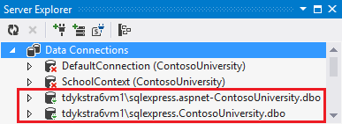 Nya databaser i Server Explorer