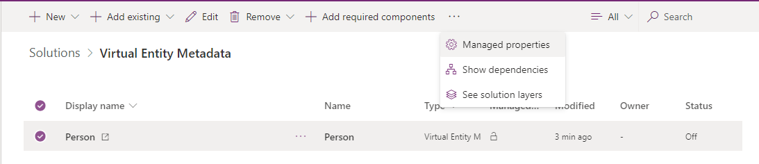 Gå till Hanterade egenskaper.